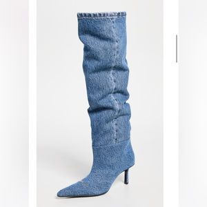 Alexander Wang Viola 65 Slouch Boots Medium Indigo size 39 NIB